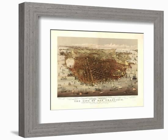 San Francisco, California - Panoramic Map No. 4-Lantern Press-Framed Art Print