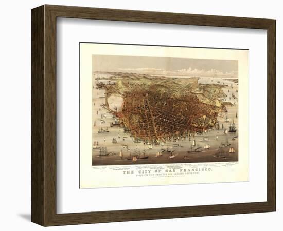 San Francisco, California - Panoramic Map No. 4-Lantern Press-Framed Art Print