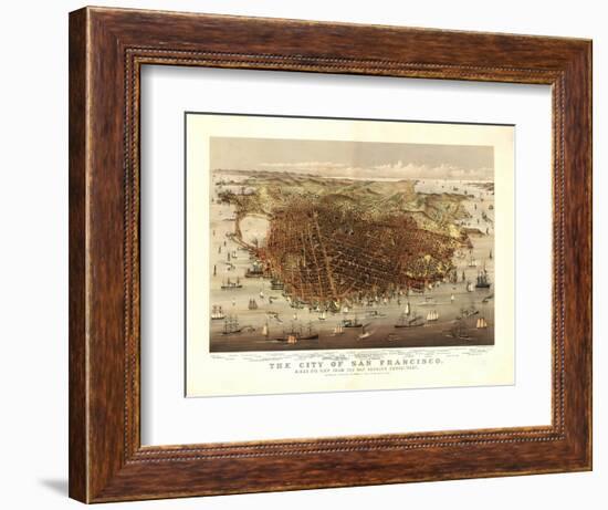 San Francisco, California - Panoramic Map No. 4-Lantern Press-Framed Art Print