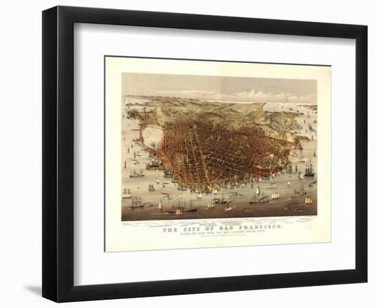 San Francisco, California - Panoramic Map No. 4-Lantern Press-Framed Art Print