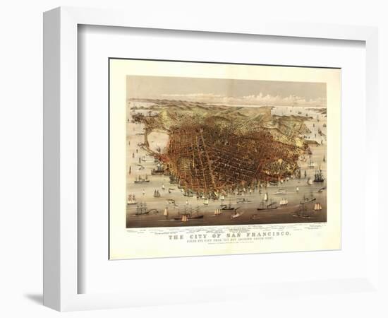 San Francisco, California - Panoramic Map No. 4-Lantern Press-Framed Art Print