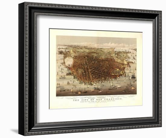 San Francisco, California - Panoramic Map No. 4-Lantern Press-Framed Art Print