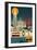 San Francisco, California - Retro Skyline (no text)-Lantern Press-Framed Art Print