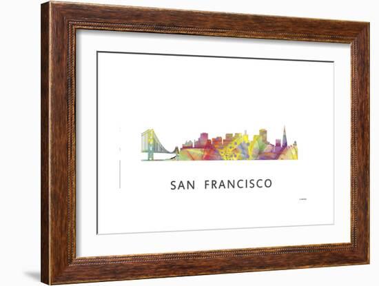 San Francisco California Skyline-Marlene Watson-Framed Giclee Print