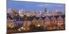 San Francisco, California, Victorian homes and city at dusk-Bill Bachmann-Mounted Photographic Print