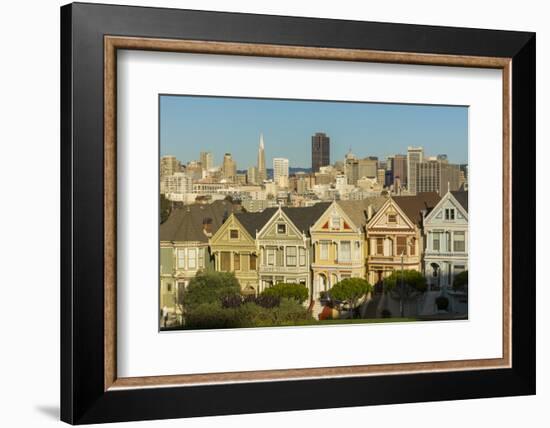 San Francisco, California, Victorian homes and city.-Bill Bachmann-Framed Photographic Print