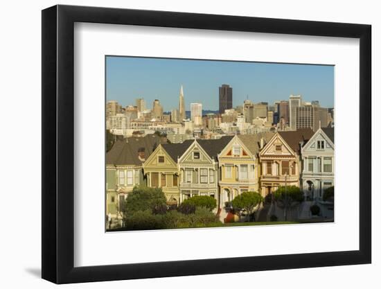 San Francisco, California, Victorian homes and city.-Bill Bachmann-Framed Photographic Print