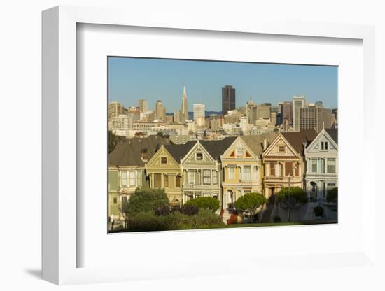 San Francisco, California, Victorian homes and city.-Bill Bachmann-Framed Photographic Print