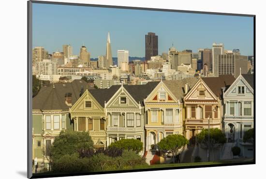 San Francisco, California, Victorian homes and city.-Bill Bachmann-Mounted Photographic Print