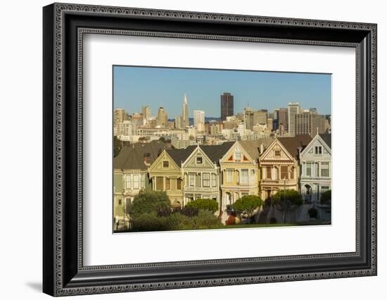 San Francisco, California, Victorian homes and city.-Bill Bachmann-Framed Photographic Print