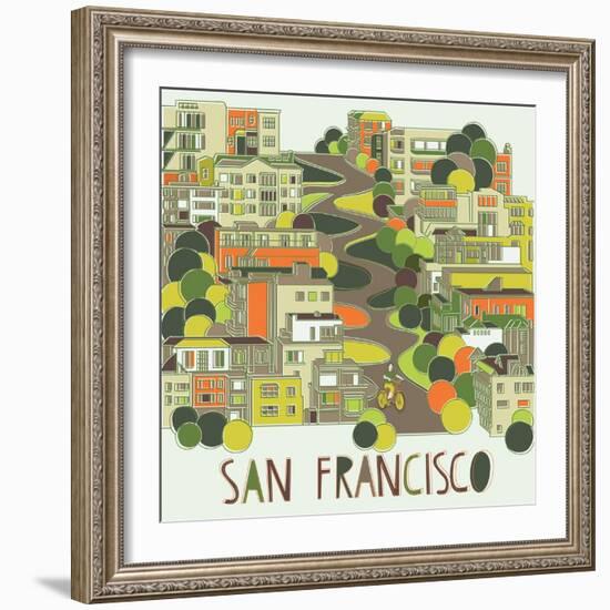 San Francisco, California-Lavandaart-Framed Premium Giclee Print