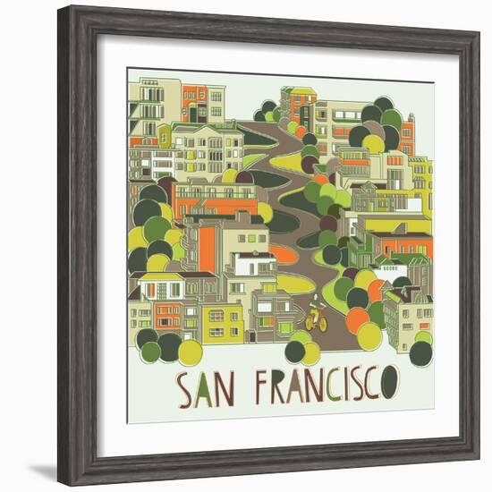 San Francisco, California-Lavandaart-Framed Premium Giclee Print