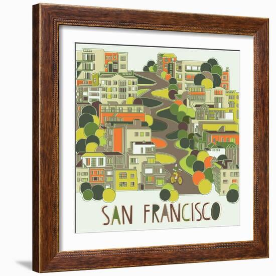 San Francisco, California-Lavandaart-Framed Premium Giclee Print