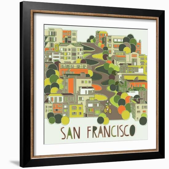 San Francisco, California-Lavandaart-Framed Premium Giclee Print