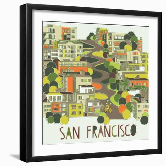 San Francisco, California-Lavandaart-Framed Premium Giclee Print