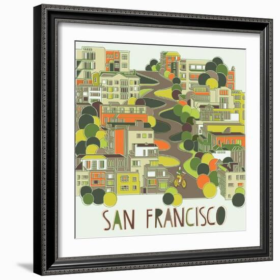 San Francisco, California-Lavandaart-Framed Premium Giclee Print