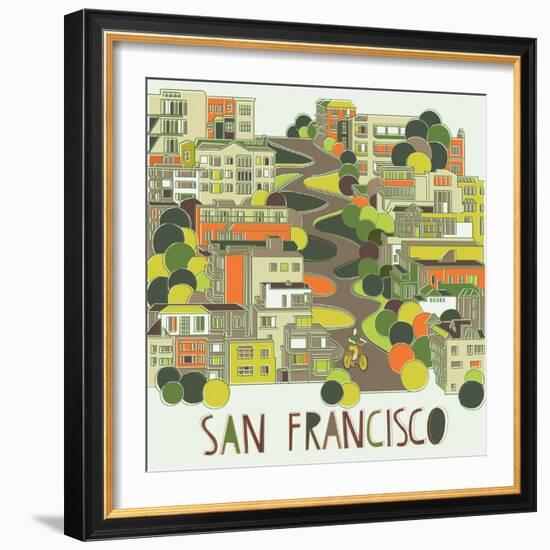 San Francisco, California-Lavandaart-Framed Premium Giclee Print