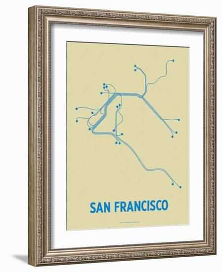 San Francisco (Cement & Blue)-LinePosters-Framed Serigraph