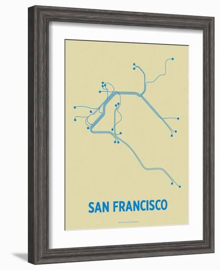 San Francisco (Cement & Blue)-LinePosters-Framed Serigraph