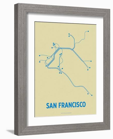 San Francisco (Cement & Blue)-LinePosters-Framed Serigraph