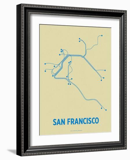 San Francisco (Cement & Blue)-LinePosters-Framed Serigraph