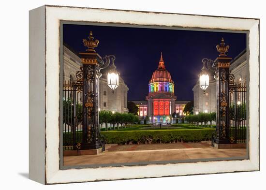 San Francisco City Hall in Rainbow Colors-nstanev-Framed Premier Image Canvas