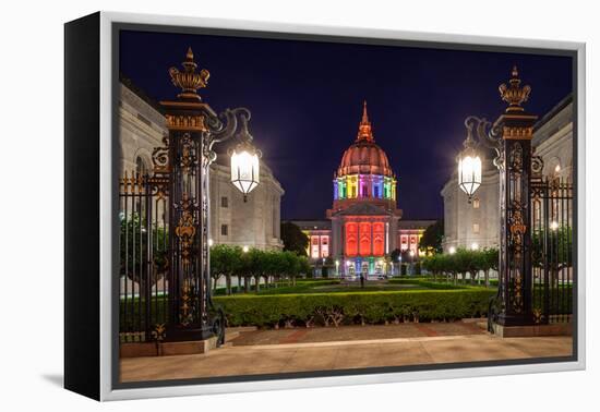 San Francisco City Hall in Rainbow Colors-nstanev-Framed Premier Image Canvas
