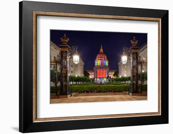 San Francisco City Hall in Rainbow Colors-nstanev-Framed Photographic Print