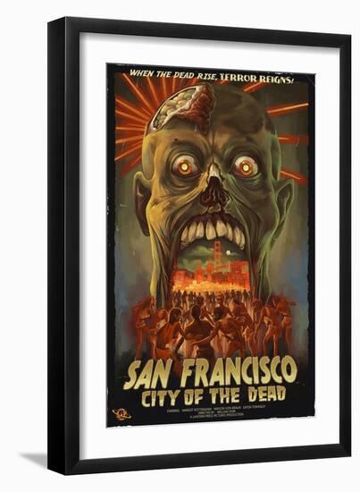 San Francisco City of the Dead Zombie Attack-Lantern Press-Framed Art Print