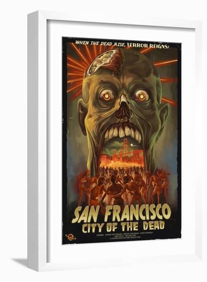 San Francisco City of the Dead Zombie Attack-Lantern Press-Framed Art Print