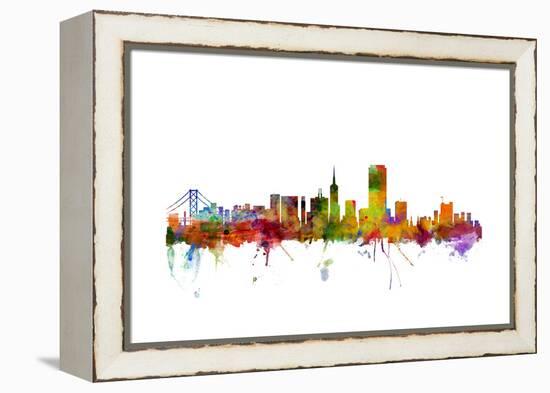 San Francisco City Skyline-Michael Tompsett-Framed Stretched Canvas