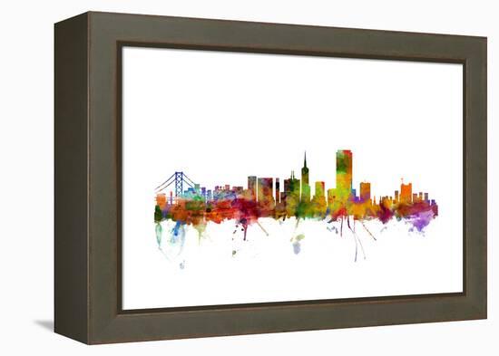 San Francisco City Skyline-Michael Tompsett-Framed Stretched Canvas