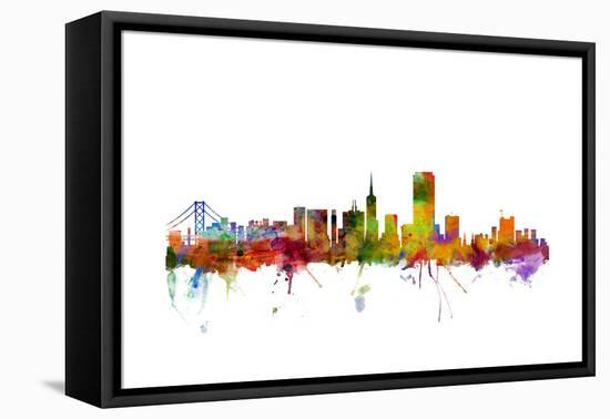 San Francisco City Skyline-Michael Tompsett-Framed Stretched Canvas