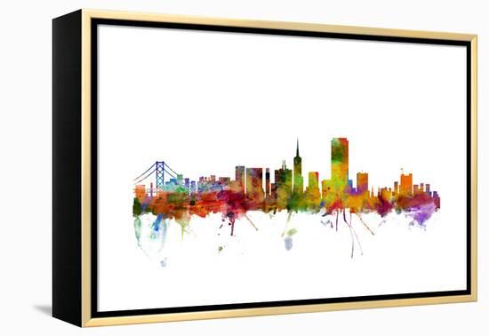 San Francisco City Skyline-Michael Tompsett-Framed Stretched Canvas