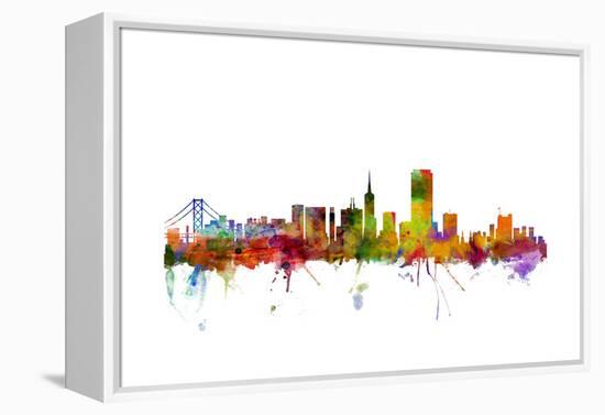 San Francisco City Skyline-Michael Tompsett-Framed Stretched Canvas