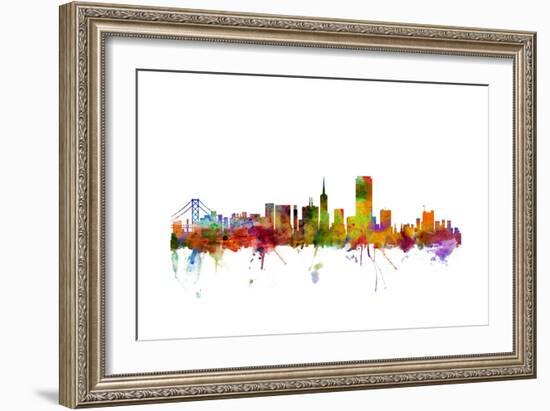 San Francisco City Skyline-Michael Tompsett-Framed Premium Giclee Print