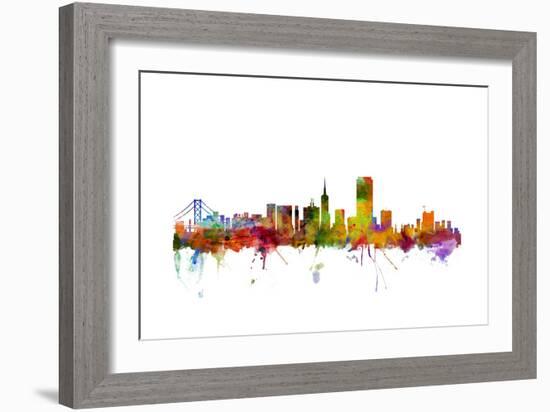 San Francisco City Skyline-Michael Tompsett-Framed Premium Giclee Print