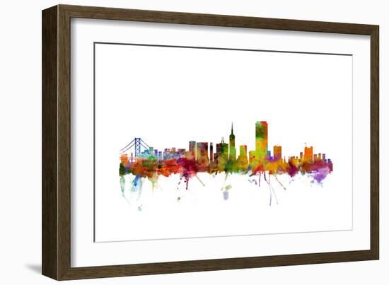 San Francisco City Skyline-Michael Tompsett-Framed Premium Giclee Print