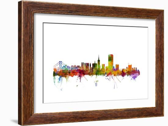 San Francisco City Skyline-Michael Tompsett-Framed Premium Giclee Print