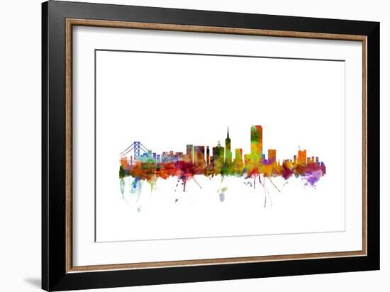 San Francisco City Skyline-Michael Tompsett-Framed Premium Giclee Print