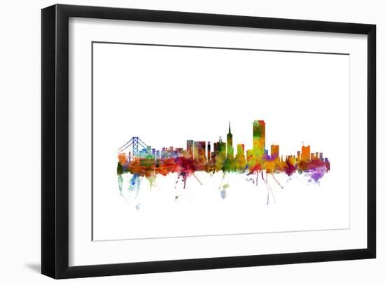 San Francisco City Skyline-Michael Tompsett-Framed Premium Giclee Print