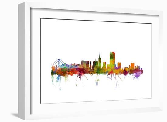 San Francisco City Skyline-Michael Tompsett-Framed Premium Giclee Print