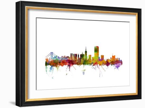 San Francisco City Skyline-Michael Tompsett-Framed Premium Giclee Print