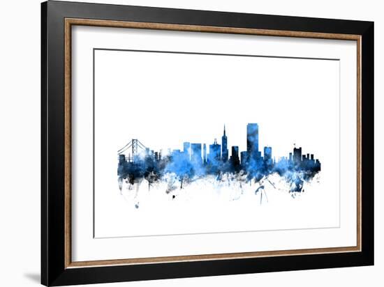 San Francisco City Skyline-Michael Tompsett-Framed Premium Giclee Print