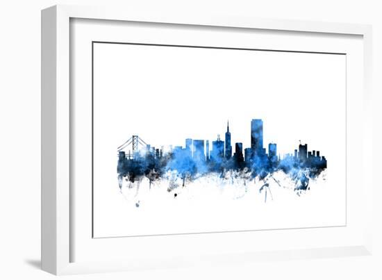 San Francisco City Skyline-Michael Tompsett-Framed Premium Giclee Print
