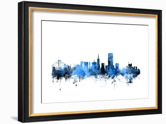 San Francisco City Skyline-Michael Tompsett-Framed Premium Giclee Print