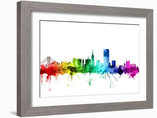 San Francisco City Skyline-Michael Tompsett-Framed Art Print