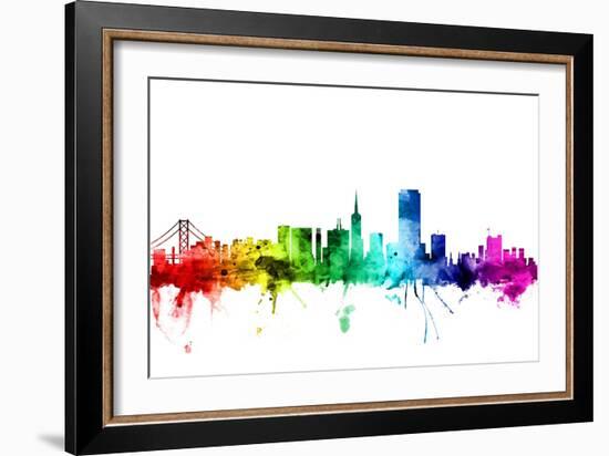 San Francisco City Skyline-Michael Tompsett-Framed Art Print