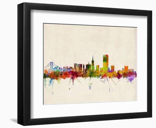 San Francisco City Skyline-Michael Tompsett-Framed Art Print