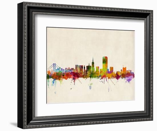 San Francisco City Skyline-Michael Tompsett-Framed Art Print